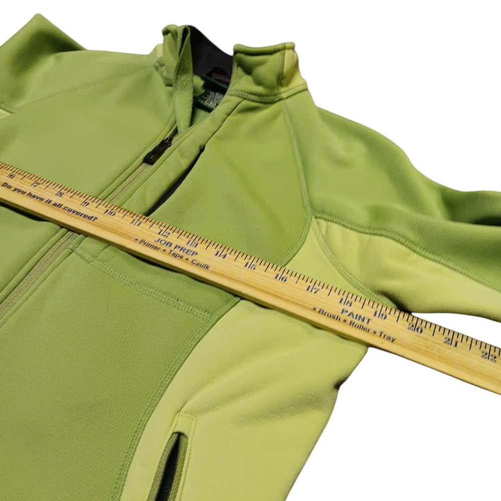L.L. BEAN WOMEN'S SIZE SMALL LIME GREEN FRONT ZIPPER SIDE POCKET SWEATSHIRT. - Picture 7 of 8